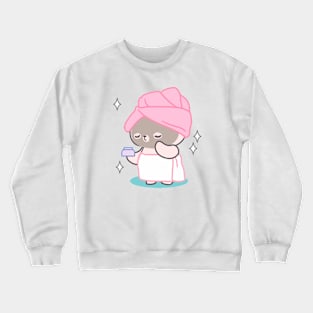 A Bunny's Self-Care Ritual of Blissful Bathing and Masking Crewneck Sweatshirt